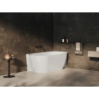 Vonia Freedom Corner II Tec 175x86 D, laisvai pastatoma, balta, sifono dangtelis baltos/juodos/chromo spalvos