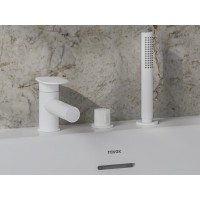 SG 026.10WHM Vonios krašto maišytuvas su dušu, 3 dalių, matinės baltos