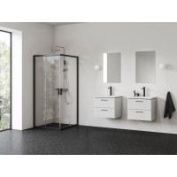 NBLRV2 80x80, juoda+stiklas Transparent