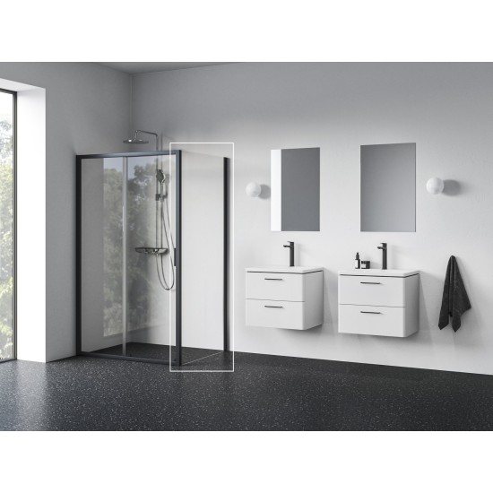 NBLPS 80, juoda+stiklas Transparent
