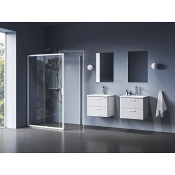 NBLPS 100, balta matinė+stiklas Transparent