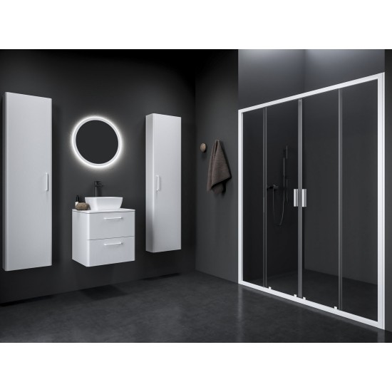 NBLDP4 130, balta matinė+stiklas Transparent