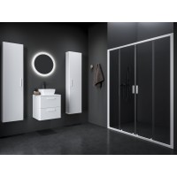 NBLDP4 170, balta matinė+stiklas Transparent