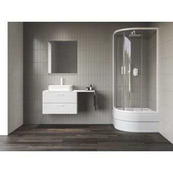 NBLCP4 Sabina 80x80, balta matinė+stiklas Transparent NBLCP4 Sabina 80x80, balta matinė+stiklas Transparent