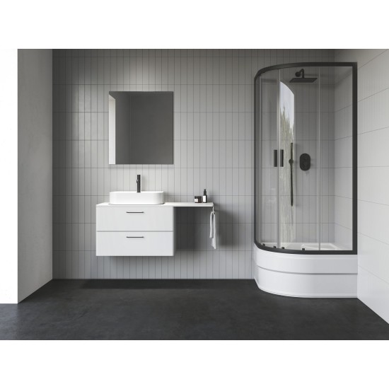 NBLCP4 Sabina 80x80, juoda+stiklas Transparent