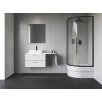 NBLCP4 Sabina 90x90, juoda+stiklas Transparent