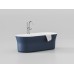 Vonia Ypsilon 180x80, laisvai pastatoma, Deepsea Blue/balta, sifono dangtelis baltos/juodos/chromo spalvos