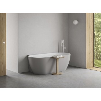 Vonia Freedom Wall II Tec 170x87, laisvai pastatoma, Smoke Grey/balta, sifono dangtelis baltos/juodos/chromo spalvos Vonia Freedom Wall II Tec 170x87, laisvai pastatoma, Smoke Grey/balta, sifono dangtelis baltos/juodos/chromo spalvos