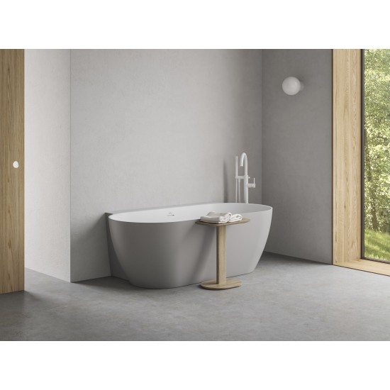 Vonia Freedom Wall II Tec 170x87, laisvai pastatoma, Smoke Grey/balta, sifono dangtelis baltos/juodos/chromo spalvos