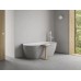 Vonia Freedom Wall II Tec 170x87, laisvai pastatoma, Smoke Grey/balta, sifono dangtelis baltos/juodos/chromo spalvos