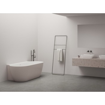 Vonia Freedom Wall II Tec 170x87, laisvai pastatoma, Alabaster Pink/balta, sifono dangtelis baltos/juodos/chromo spalvos