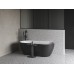 Vonia Freedom Wall II Tec 170x87, laisvai pastatoma, juoda/balta, sifono dangtelis juodos/baltos/chromo spalvos