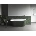 Vonia Freedom Wall Tec 170x87, laisvai pastatoma, Grey Green/balta, sifono dangtelis baltos/juodos/chromo spalvos