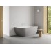 Vonia Freedom Wall Tec 170x87, laisvai pastatoma, Smoke Grey/balta, sifono dangtelis baltos/juodos/chromo spalvos