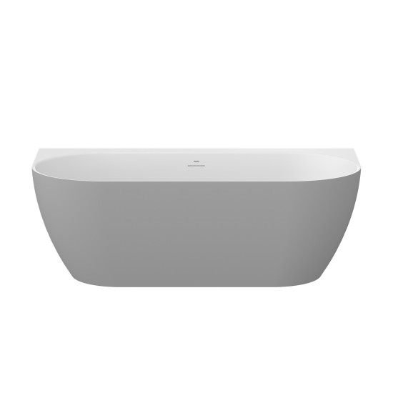 Vonia Freedom Wall Tec 170x87, laisvai pastatoma, Smoke Grey/balta, sifono dangtelis baltos/juodos/chromo spalvos