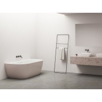 Vonia Freedom Wall Tec 170x87, laisvai pastatoma, Alabaster Pink/balta, sifono dangtelis baltos/juodos/chromo spalvos