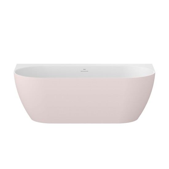 Vonia Freedom Wall Tec 170x87, laisvai pastatoma, Alabaster Pink/balta, sifono dangtelis baltos/juodos/chromo spalvos