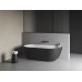 Vonia Freedom Wall Tec 170x87, laisvai pastatoma, juoda/balta, sifono dangtelis juodos/baltos/chromo spalvos