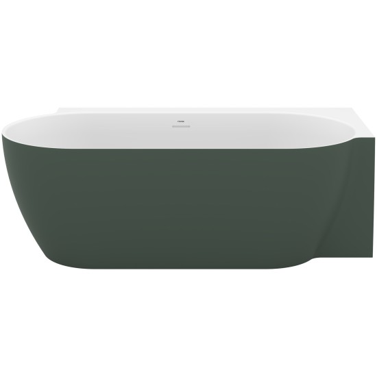 Vonia Freedom Corner II Tec 175x86 D, laisvai pastatoma, Grey Green/balta, sifono dangtelis baltos/juodos/chromo spalvos