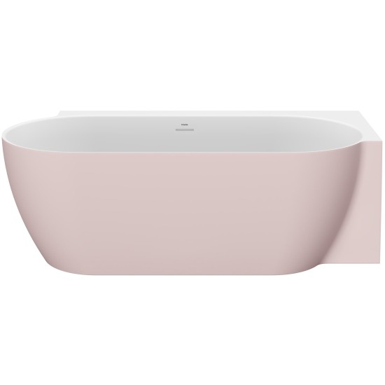 Vonia Freedom Corner II Tec 175x86 D, laisvai pastatoma, Alabaster Pink/balta, sifono dangtelis baltos/juodos/chromo spalvos