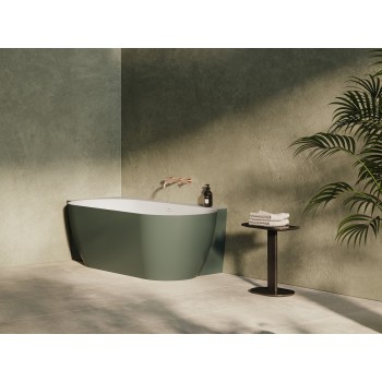 Vonia Freedom Corner II Tec 175x86 K, laisvai pastatoma, Grey Green/balta, sifono dangtelis baltos/juodos/chromo spalvos