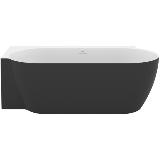 Vonia Freedom Corner II Tec 175x86 K, laisvai pastatoma, juoda/balta, sifono dangtelis juodos/baltos/chromo spalvos