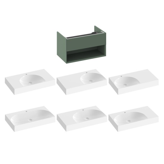 SD Lite 80 spintelė po praustuvu Grey Green