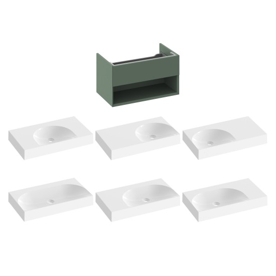 SD Lite 80 spintelė po praustuvu Grey Green
