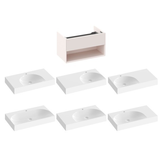 SD Lite 80 spintelė po praustuvu Alabaster Pink