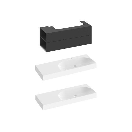 SD Lite 120 K spintelė po praustuvu matinės juodos