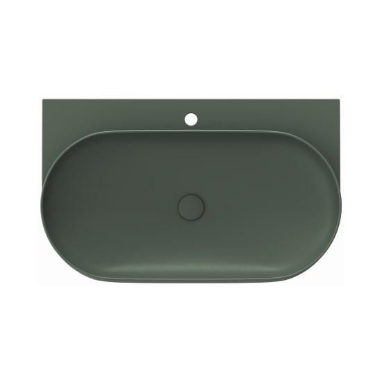 Keraminis praustuvas Yard 80, su skyle maišytuvui, Grey Green