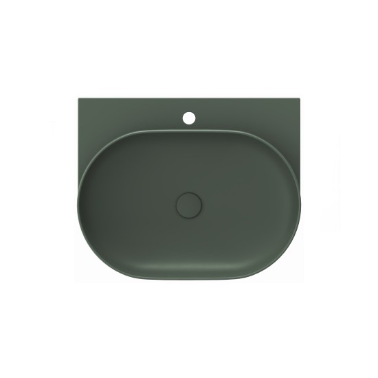 Keraminis praustuvas Yard 60, su skyle maišytuvui, Grey Green