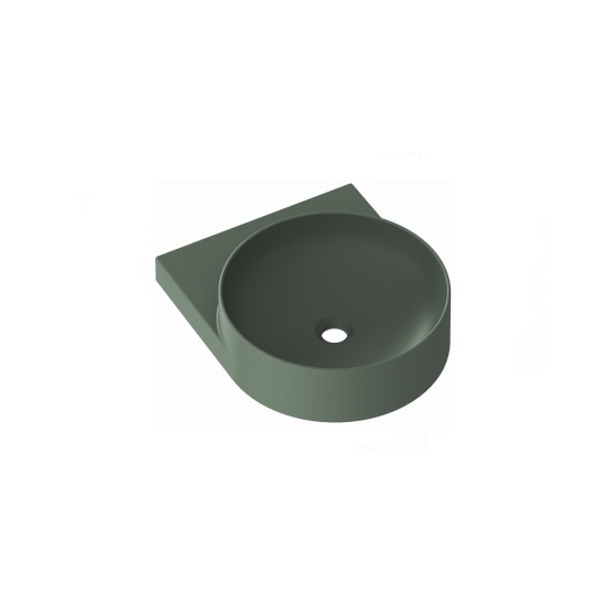Keraminis praustuvas Yard 40, su skyle maišytuvui, Grey Green
