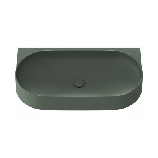 Keraminis praustuvas Yard 80, be angos maišytuvui, Grey Green
