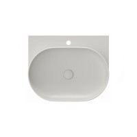 Keraminis praustuvas Yard 60, su skyle maišytuvui, Smoke Grey