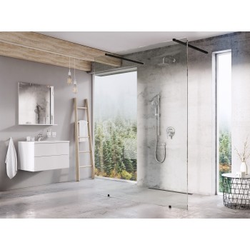 Walk-In Free Set 140, juoda+stiklas Transparent Walk-In Free Set 140, juoda+stiklas Transparent
