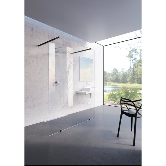 Walk-In Free Set 140, juoda+stiklas Transparent
