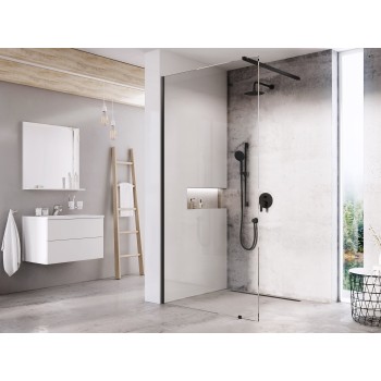 Walk-In Wall Set 60, juoda+stiklas Transparent Walk-In Wall Set 60, juoda+stiklas Transparent