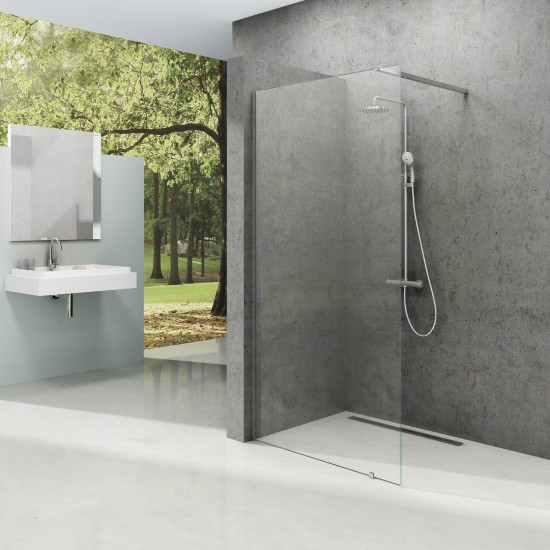 Walk-In Wall Set 60, chromas+stiklas Transparent