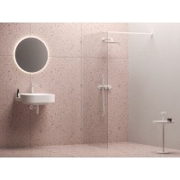 Walk-In Wall Set 70, balta matinė+stiklas Transparent