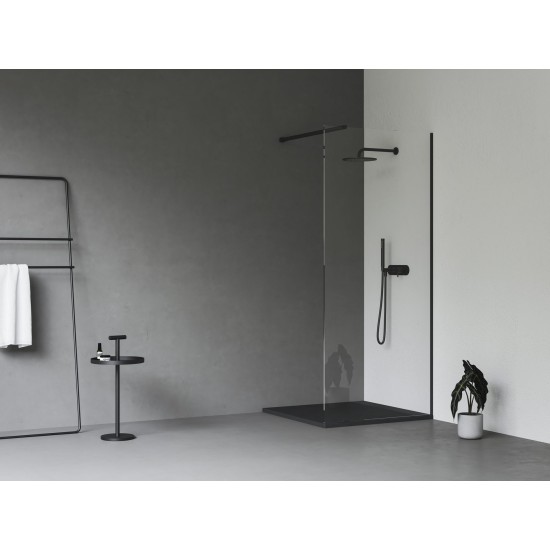 Walk-In Wall Set 80, juoda+stiklas Transparent