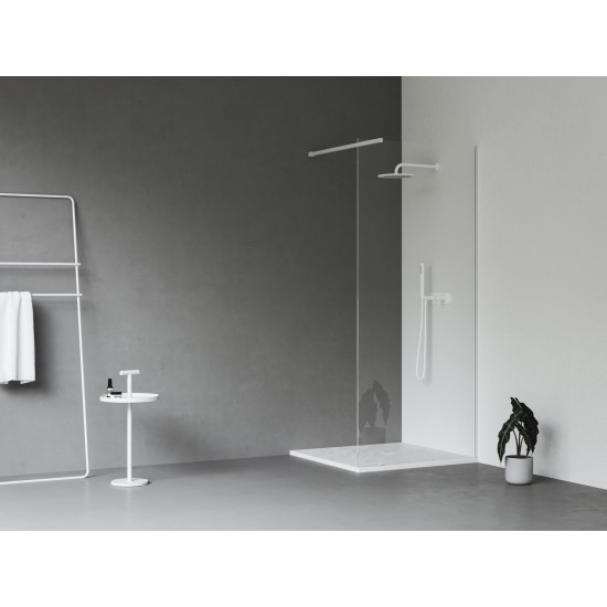 Walk-In Wall Set 80, balta matinė+stiklas Transparent