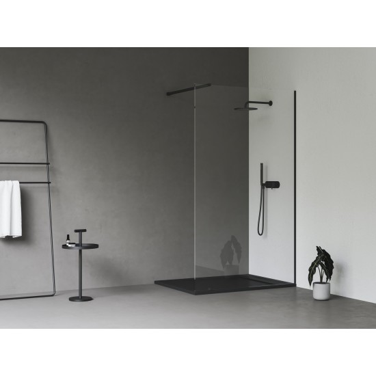 Walk-In Wall Set 100, juoda+stiklas Transparent