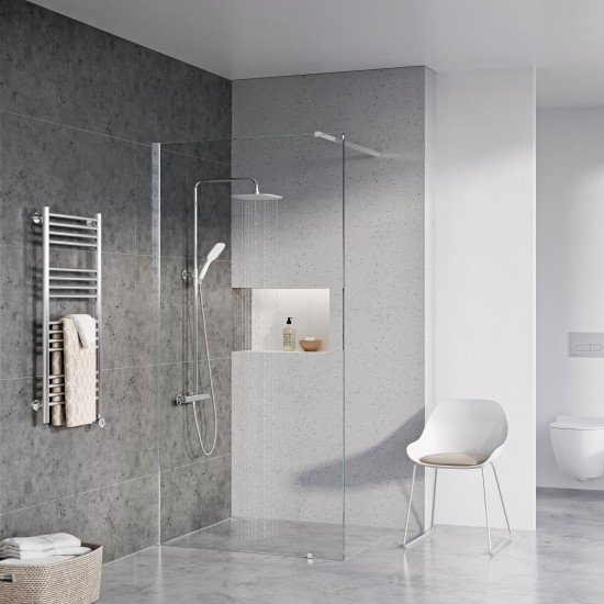 Walk-In Wall Set 110, chromas+stiklas Transparent