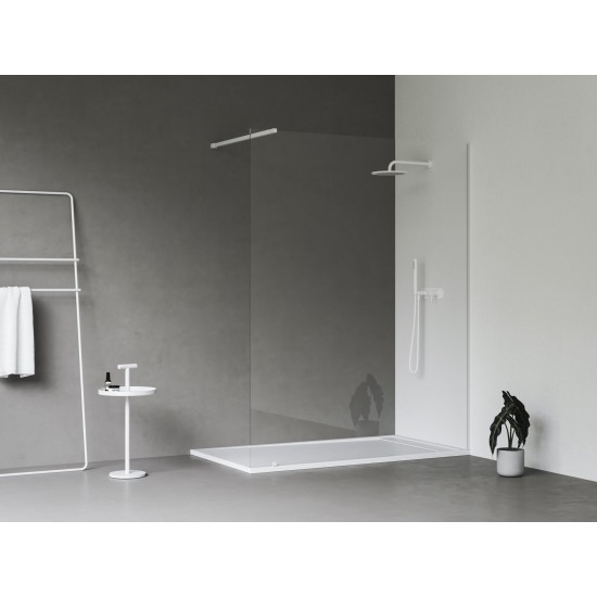 Walk-In Wall Set 150, balta matinė+stiklas Transparent