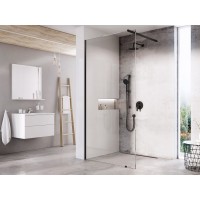 Walk-In Wall Set 160, juoda+stiklas Transparent