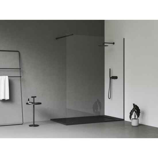 Walk-In Wall Set 160, juoda+stiklas Transparent