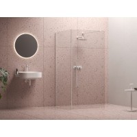 Walk-In Corner Set 110x80, balta matinė+stiklas Transparent