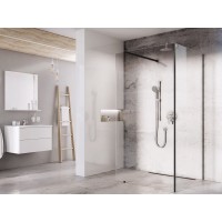 Walk-In Corner Set 120x80, juoda+stiklas Transparent