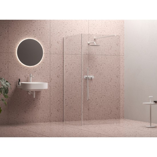 Walk-In Corner Set 120x80, balta matinė+stiklas Transparent